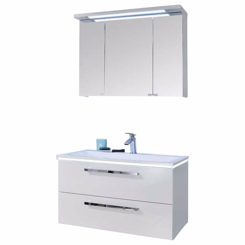 Puris Star Line Badmöbel Set 90 cm - Mineralgusswaschtisch