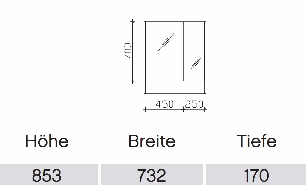 Pelipal 6040 Spiegelschrank 73 cm / mit offenem Fach SENE00273 - Ansicht 4