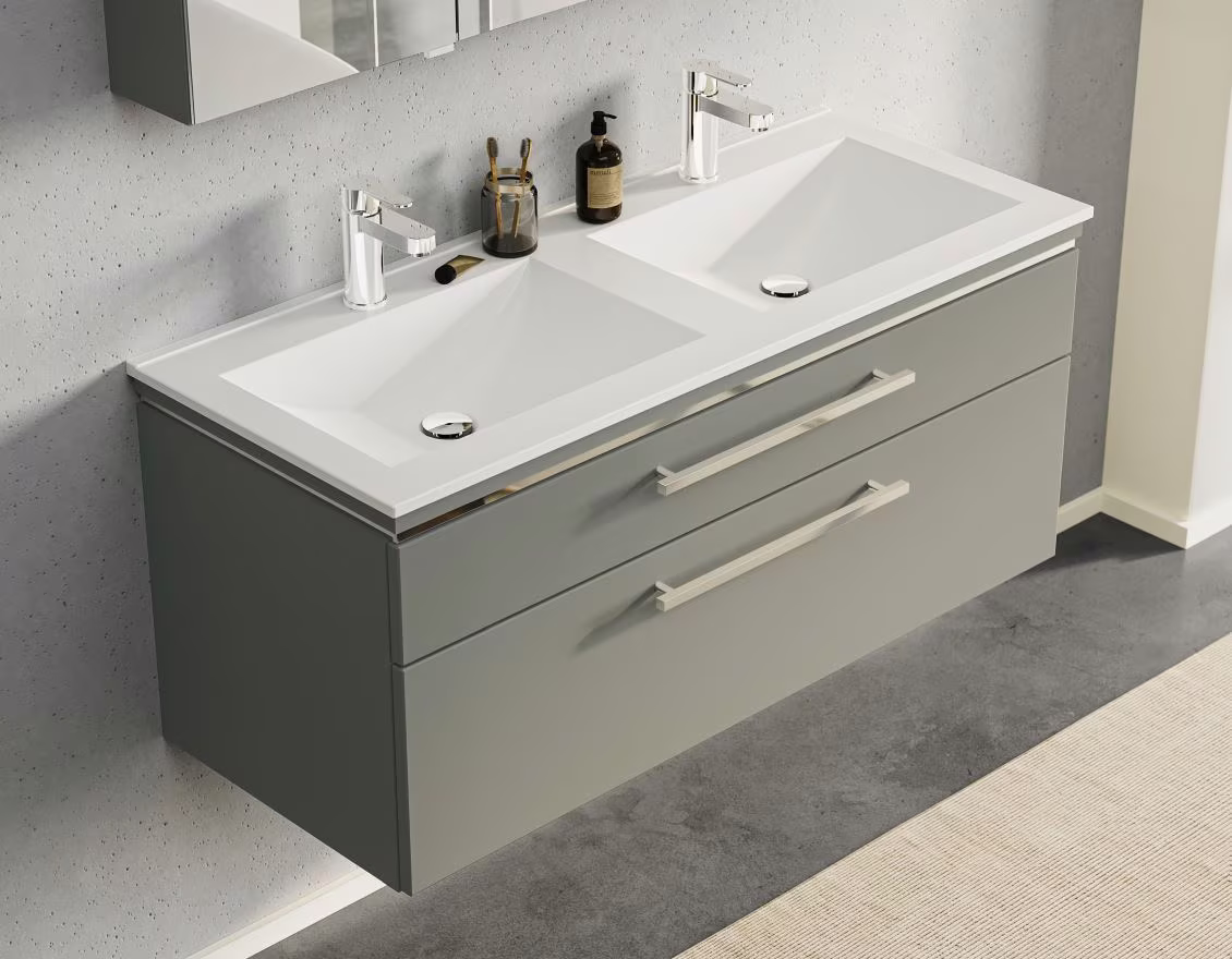Puris Cool Line Konfigurator 120 cm - mit Doppelwaschtisch
