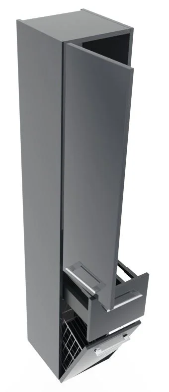 Marlin 3990 Hochschrank mit Wäschekippe, Anthrazit glanz, Anschlag links - Neuware sofort lieferbar - Ansicht 5