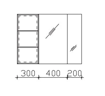 Pelipal Balto Spiegelschrank 90 cm / SENE00990 L/R - Ansicht 2