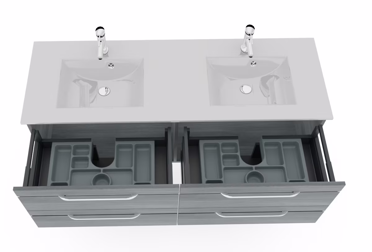 Pelipal Balto Badmöbel-Set - Doppelwaschplatz, 148 cm - Ansicht 10