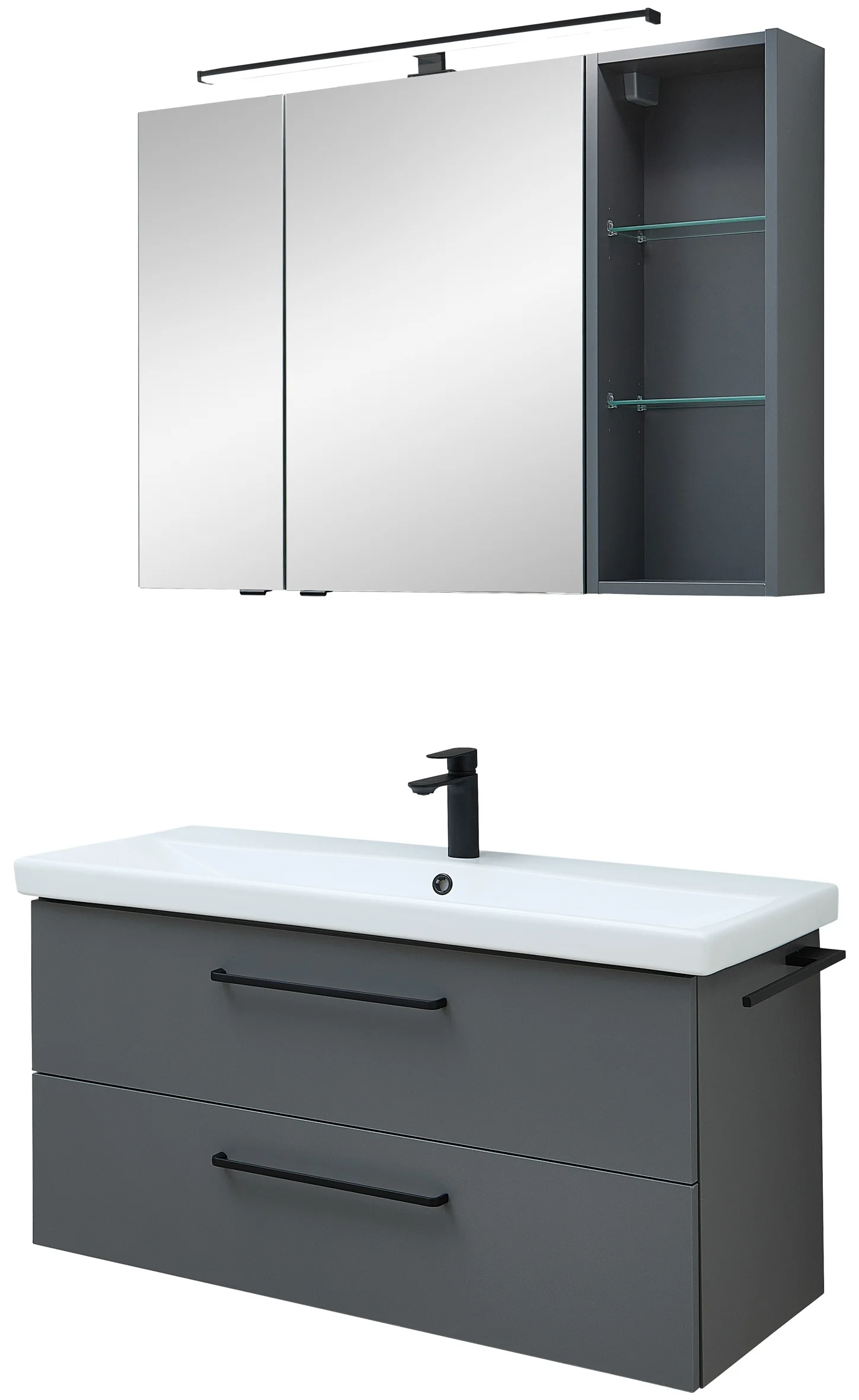 Pelipal 6090 Badmöbelset 100 cm - mit Spiegelschrank und Regal