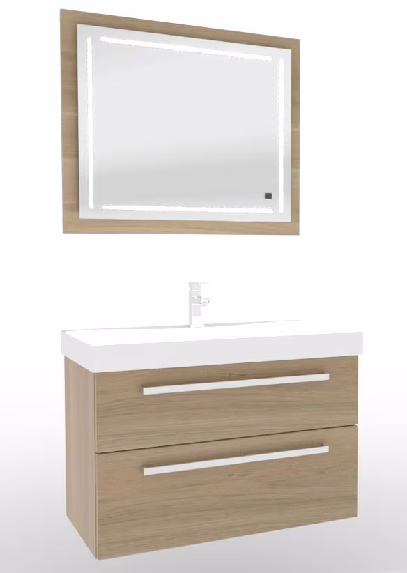 Puris c!mano Badmöbel Set - 90 cm Becken mittig - Ansicht 12