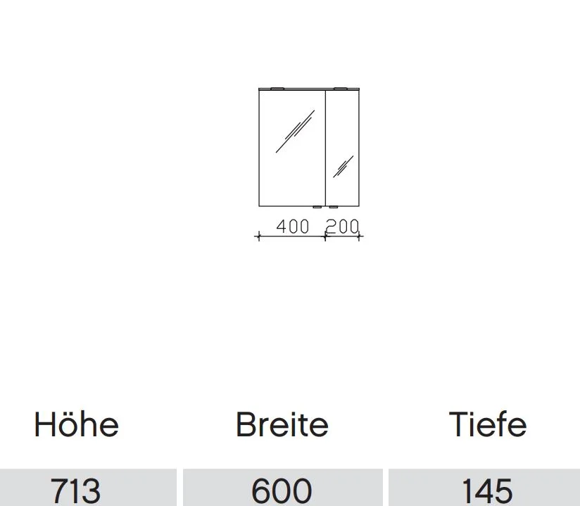 Pelipal 6910 Spiegelschrank mit LED-Lichtkranz / 60 cm - Ansicht 2
