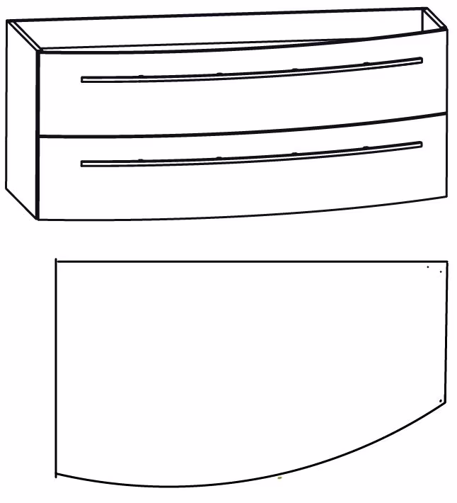 Puris Crescendo Badmöbel-Set 120 cm breit kombinierbar - Becken links - Ansicht 5