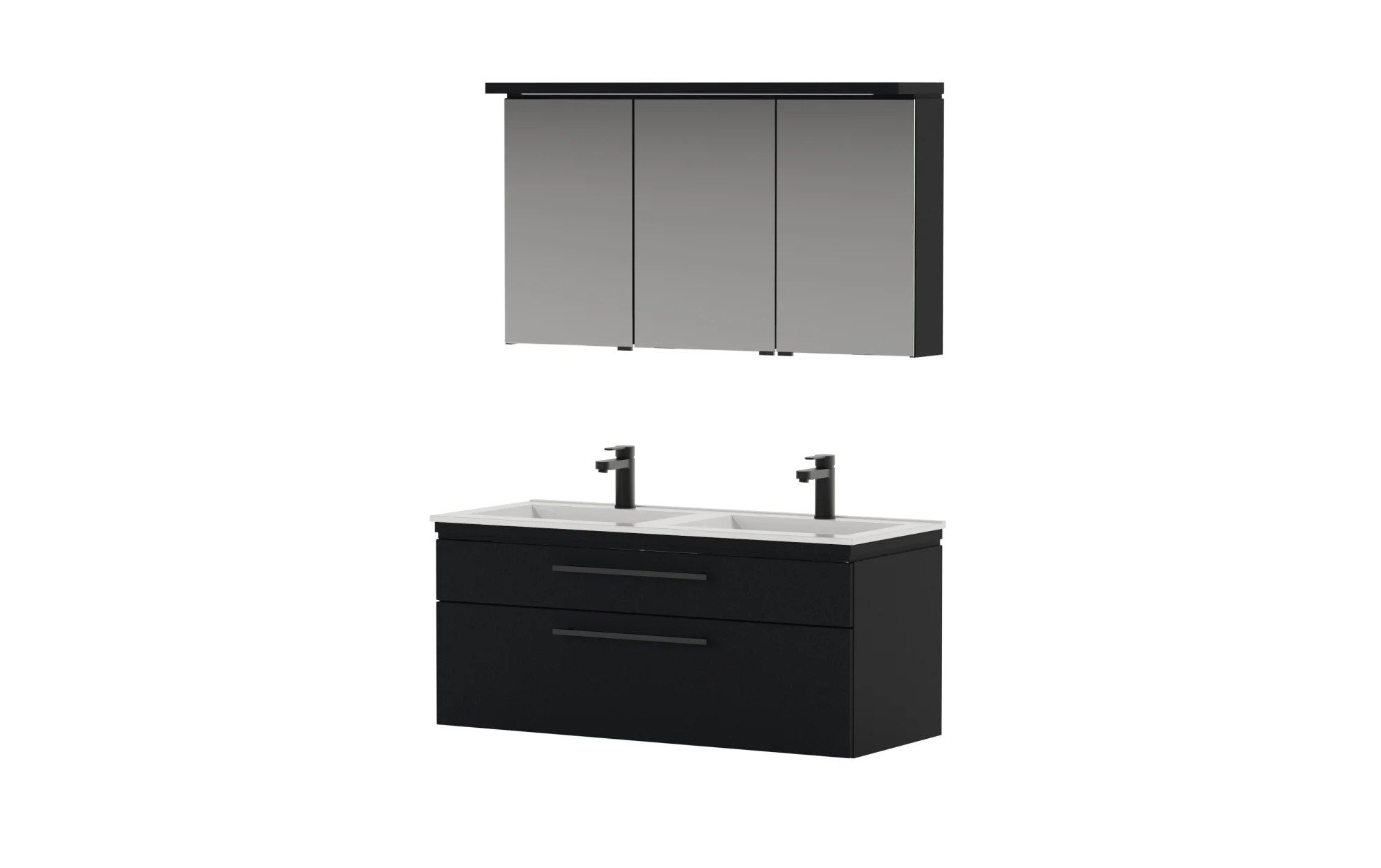 Puris Cool Line Badmöbelset mit Doppelwaschtisch 120 cm - mit Spiegelschrank Serie B - Ansicht 8