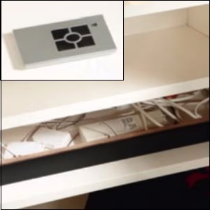 LES65F mit Elektrostaufach und Funkfernbedienung für max. 4 Stromkreise