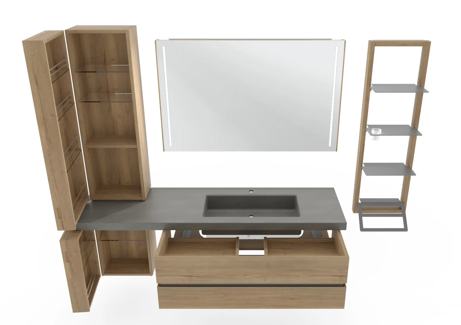 Thielemeyer Fresh Massivholz Badmöbelset 800471/ 801471 - 177 cm - Ansicht 5