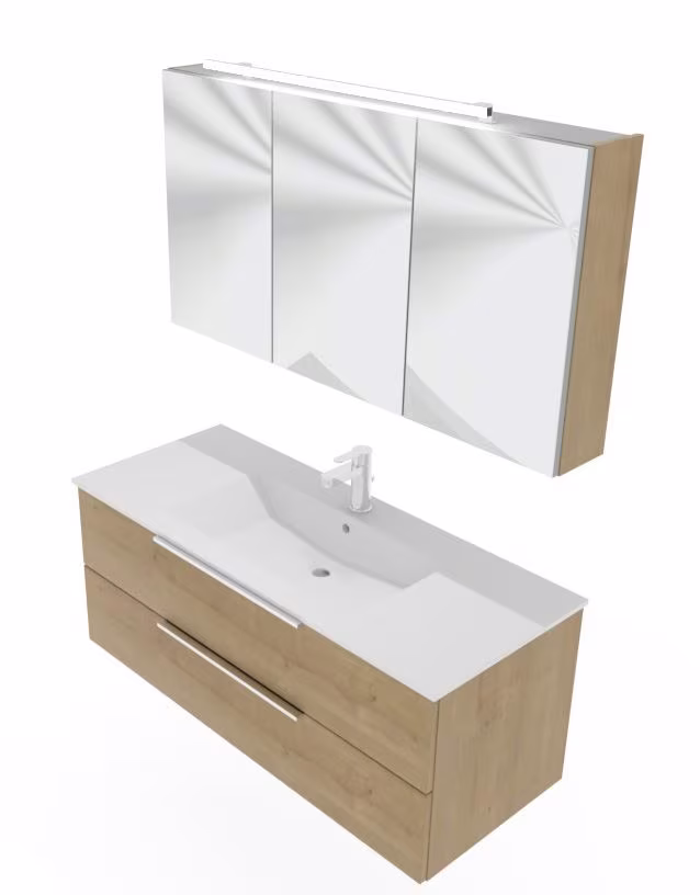 Puris Fresh Badmöbel Set mit Keramikwaschtisch - 120 cm - Ansicht 5