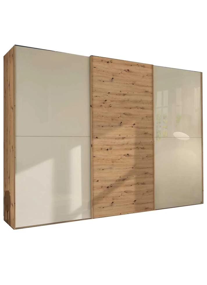 Rauch Select yourJOYce - Schwebetürenschrank Eiche Artisan und Glas Champagner
