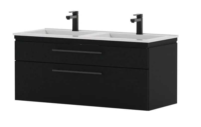 Puris Cool Line Doppelwaschtisch mit Unterschrank 122 cm breit - Keramik - Ansicht 2
