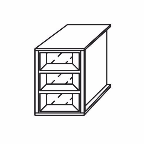 9S3H - Schubkasteneinsatz / 3 Schubkästen / Glasfront