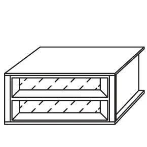 9S4B - Schubkasteneinsatz / 2 Schubkästen / Glasfront