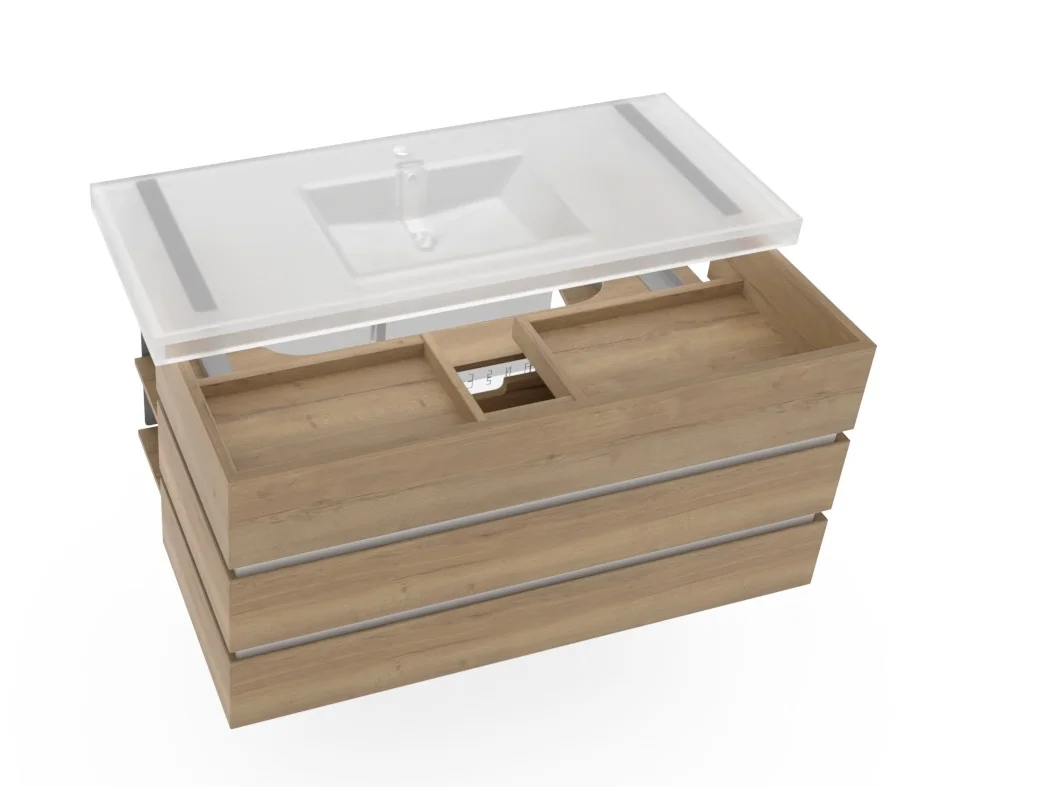 Thielemeyer Fresh Massivholz Badmöbelset mit Keramikwaschtisch - 122 cm - Ansicht 7