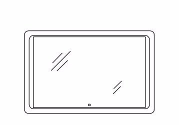 980.831121 Flächenspiegel / mit LED-Umrandung / Touchsensor / Breite 110 cm / Höhe 70 cm / Tiefe 3 cm