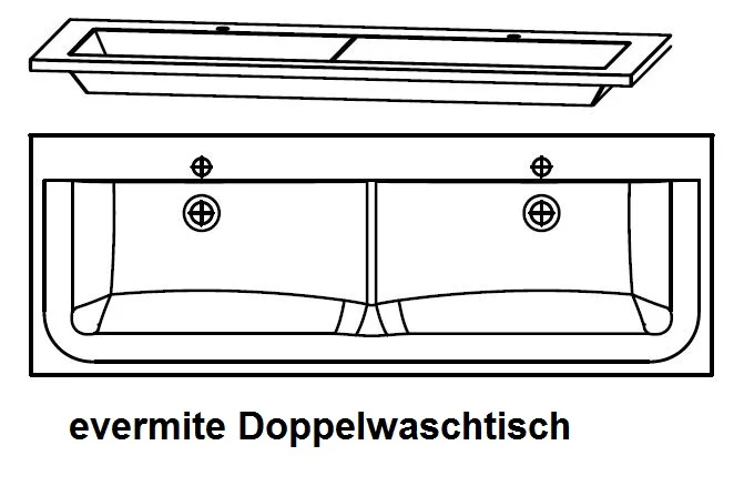 Puris Star Line Badmöbel Set 140 cm - Doppelwaschplatz - Ansicht 8