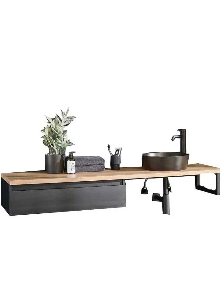 Puris Vialli Badmöbel Set 160 cm breit - Becken rechts - Ansicht 2