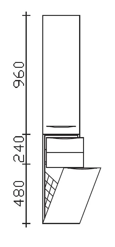 Pelipal 6025 Hochschrank mit Wäschekippe 45 cm 6025-HSW 45-04 - Ansicht 4