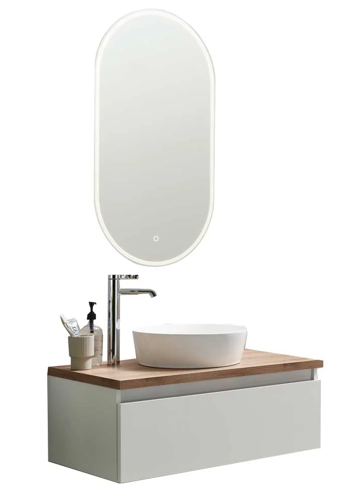 Puris Vialli Waschtisch mit Unterschrank 80 cm breit - Becken mittig - Ansicht 2