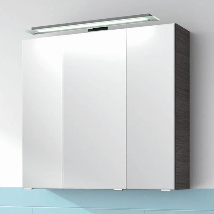 Spiegelschrank mit LED-Aufbauleuchte