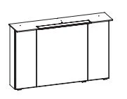6110-SPS 08, Spiegelschrank inkl. LED-Beleuchtung im Kranz, 3 Drehtüren einfach verspiegelt, mit Facettenschliff, inkl. Schalter und Steckdose - 71x120x17 cm