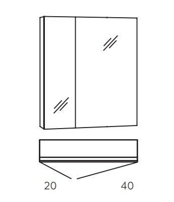 MARLIN 3980spiegel - Spiegelschrank 60 cm breit - SOXD6R - Ansicht 2