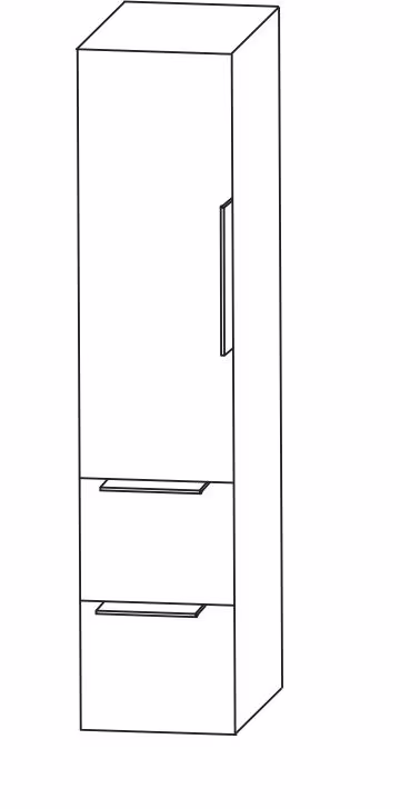 Puris Aspekt Bad-Mittelschrank - mit Drehtüre / Auszügen und Ablageplatte - Ansicht 2