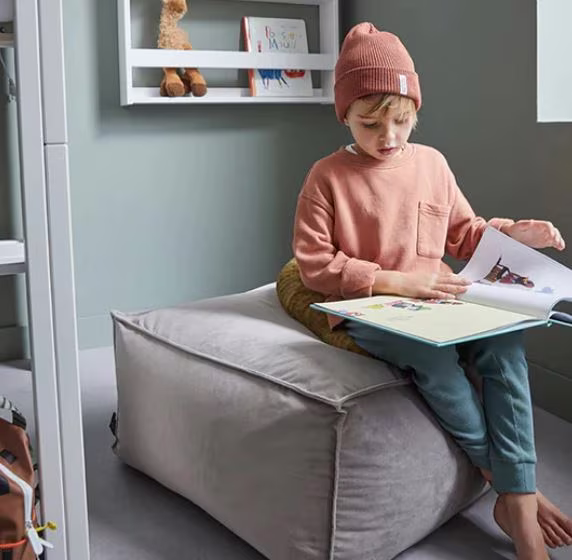LIFETIME kidsrooms Sitzkissen Velours Grey 7641 - Ansicht 2