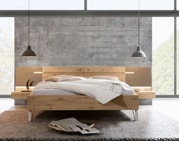 Thielemeyer Cubo Massivholzbett mit Holzkopfteil