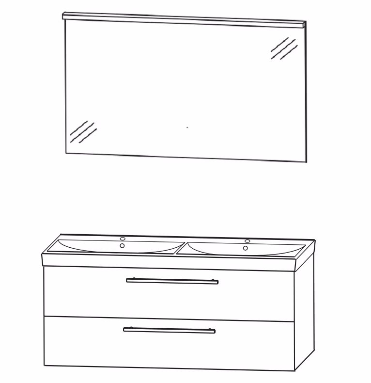 Puris Protection1 - Kombination 2 - 120 cm / mit Flächenspiegel - Ansicht 2