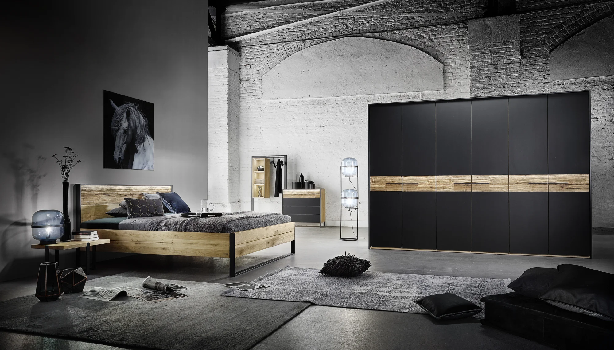 Thielemeyer Steel Drehtürenschrank / 6-türig mit 6 Colorglastüren