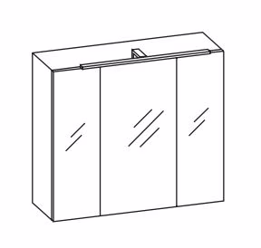 045.698066 Spiegelschrank Jessi II Eiche Ribbeck quer Nachbildung / inklusive LED-Aufsatzleuchte 12 V LED, LM LED, 12W