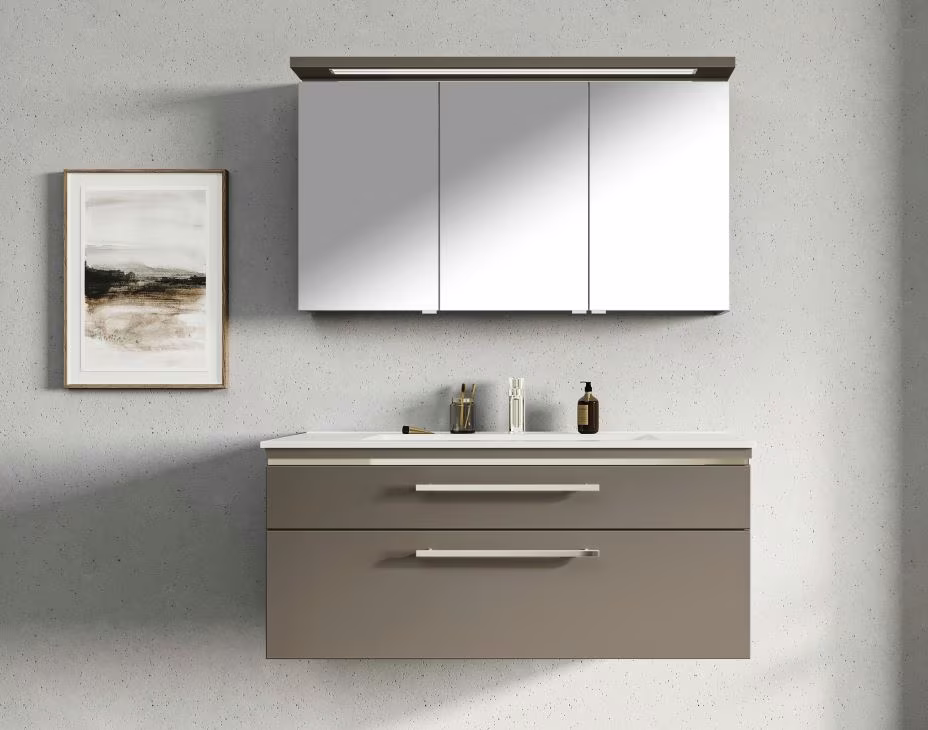 Puris Cool Line Badmöbel Set 122 cm - mit Spiegelschrank Serie A - Ansicht 6