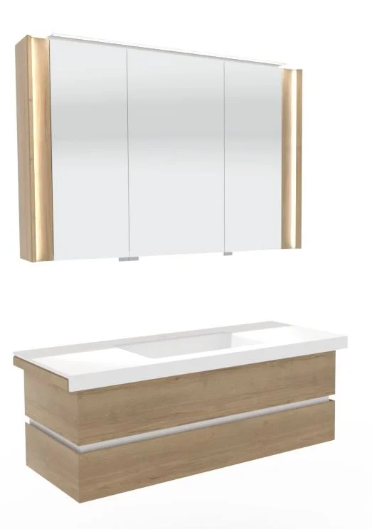 Thielemeyer Fresh Massivholz Badmöbelset Vorschlag 800081/ 800082 - 122 cm - Ansicht 3