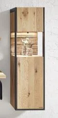 830745 - Hängeschrank Anschlag rechts - 2-türig, 1 offenes Fach, Rückwand Spaltholz - 38,4x134,4x33,1 cm
