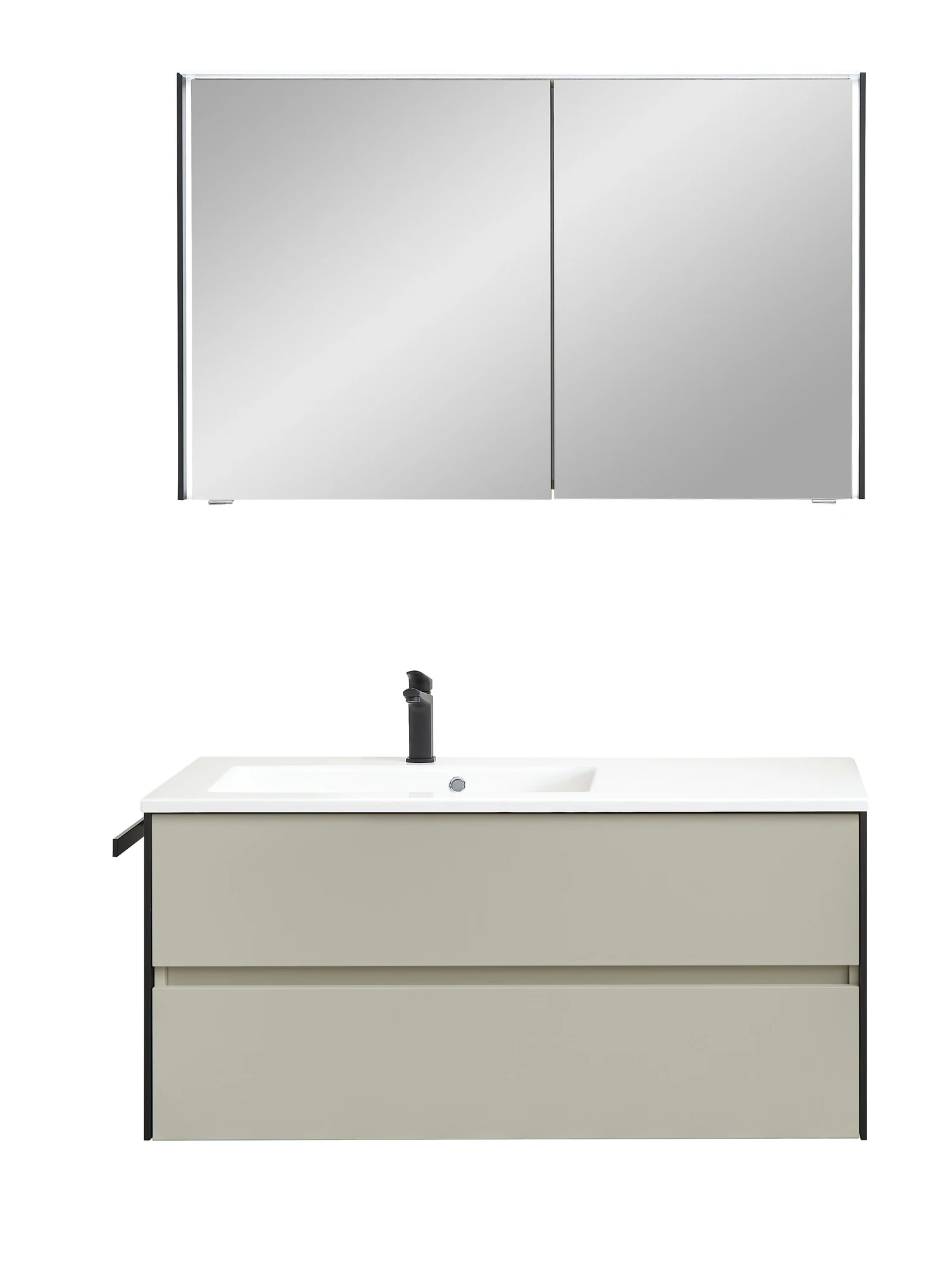 Pelipal 6010 Badmöbel-Set, 113 cm – Unterschrank und Spiegelschrank wählbar