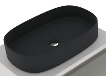 Keramik-Aufsatzwaschtisch Nizza oval schwarz