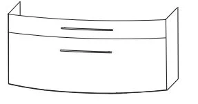 WUA358014 Waschtischunterschrank, 2 Auszüge, inkl. Siphonausschnitt - Maße: 50,6x80x48 cm