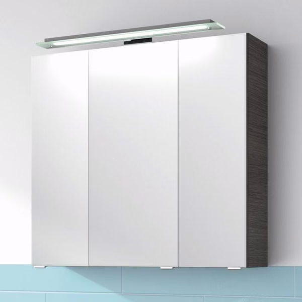 Spiegelschrank mit LED-Aufbauleuchte
