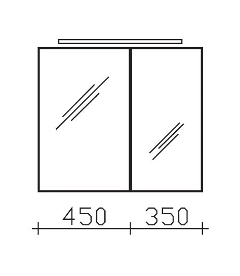 Pelipal 6110 Spiegelschrank 80 cm 6110-SPS 02 - Ansicht 3