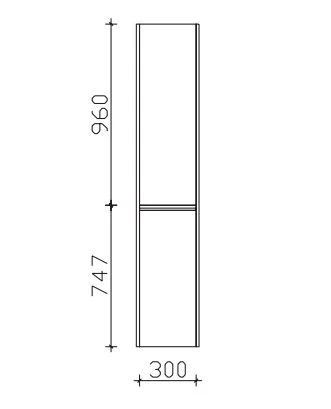 Pelipal 6040 Bad-Hochschrank mit 2 Drehtüren 33 cm breit HLT013017 - Ansicht 2