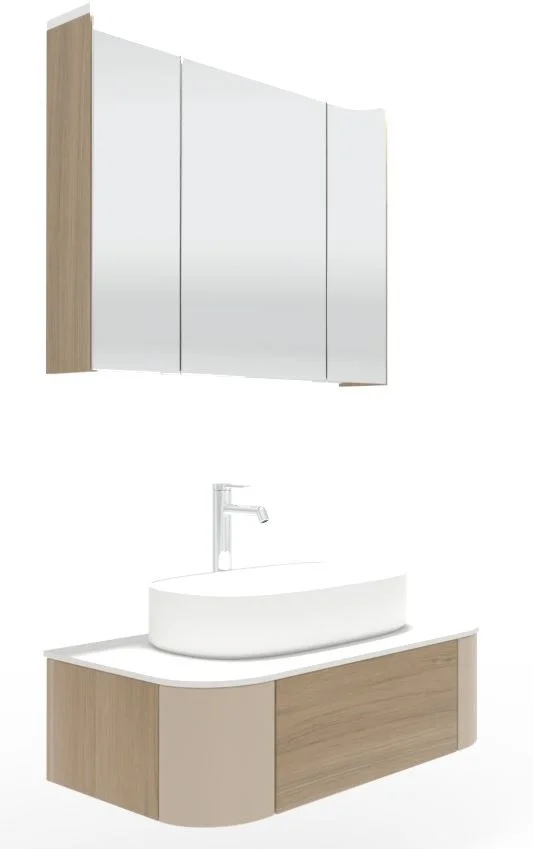 Puris Veluna Badmöbelset mit Aufsatzwaschtisch und Spiegelschrank - 80 cm - Ansicht 6