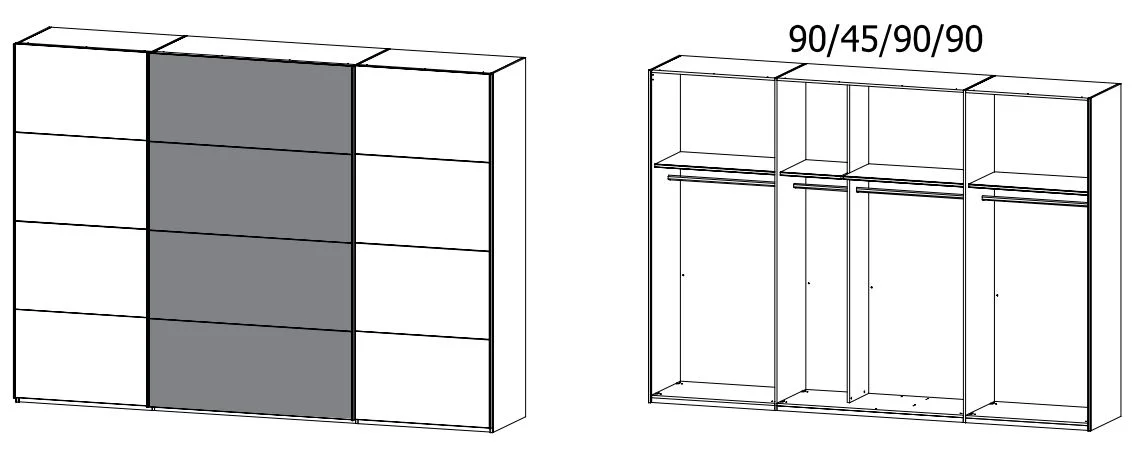 Rauch Orange Beluga Plus - Schwebetürenschrank Dekor - 2-farbig - Ansicht 10
