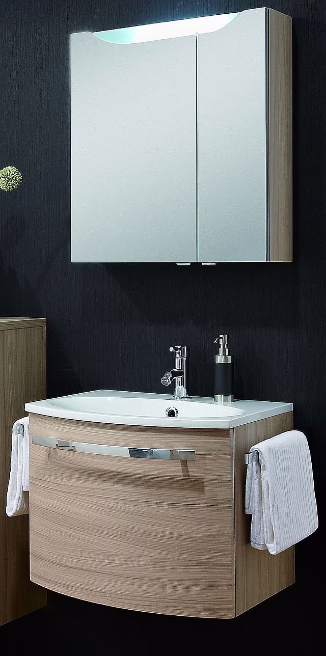 Marlin Bad 3090 Cosmo Spiegelschrank 60 cm breit Kastanie SPSC60D – sofort lieferbar - Ansicht 2