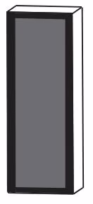 Puris Vialli Oberschrank 30 cm breit mit Rauchglas - OGA5132 L/R - Ansicht 2