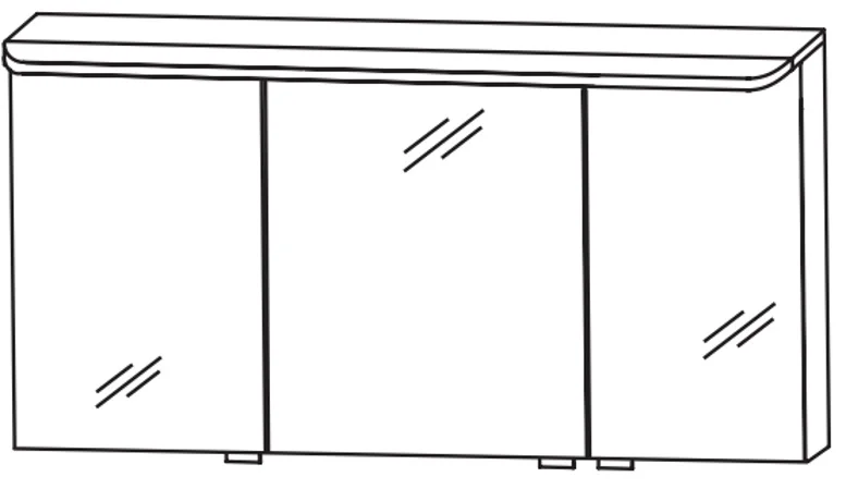 Puris Veluna Spiegelschrank mit 3 Doppelspiegeltüren - 130 cm