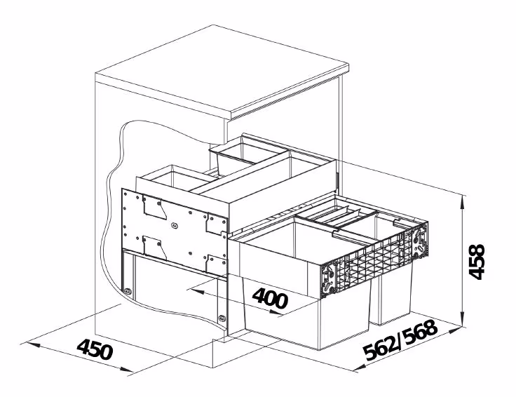 Blanco SELECT II XL 60/3 Orga  / Abfallsystem - Ansicht 3