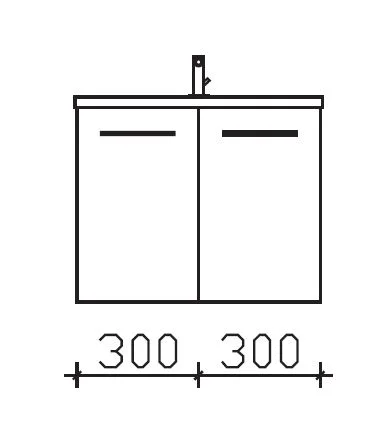 Pelipal 6110 Waschtisch-Set 60 cm - 2 Drehtüren - Ansicht 3
