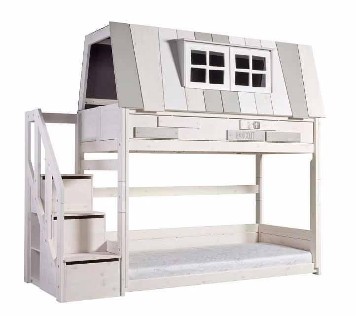 LIFETIME kidsrooms niedriges Abenteuerbett My Hangout inkl. Deluxe Lattenrost und Treppe